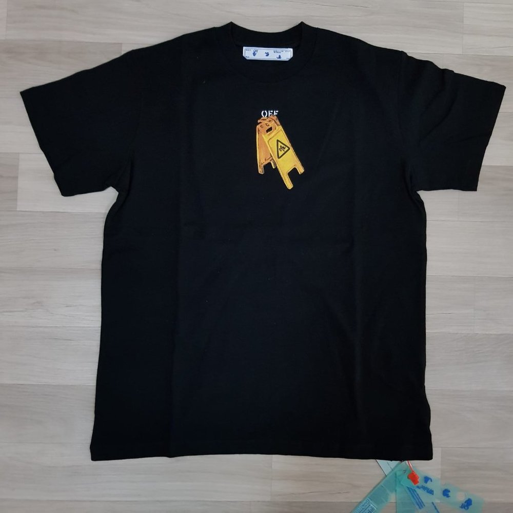 Off-White Men Pascal Skeleton Painting Black Tee